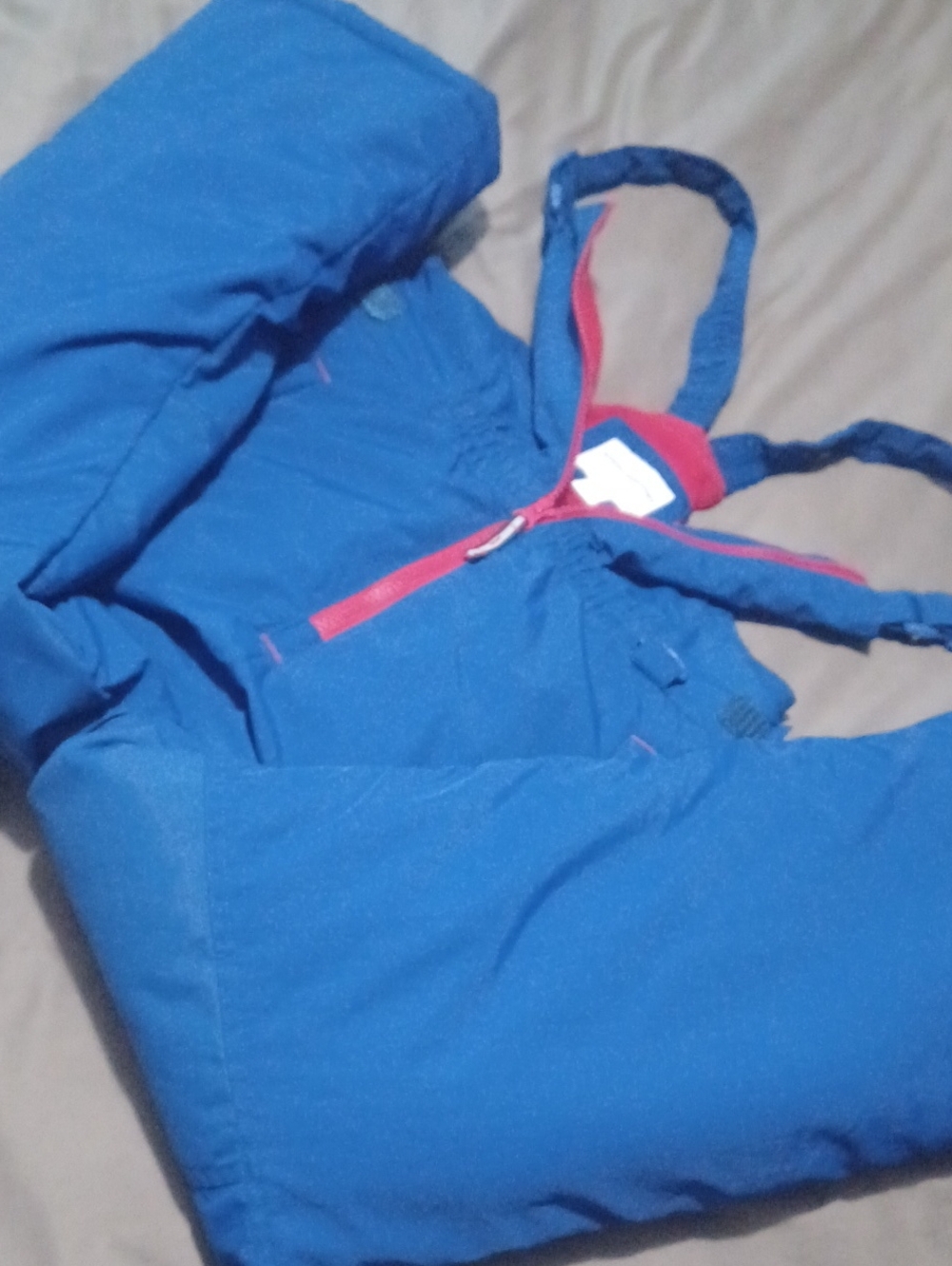 Blue Kids Snow Pant with Red Trim